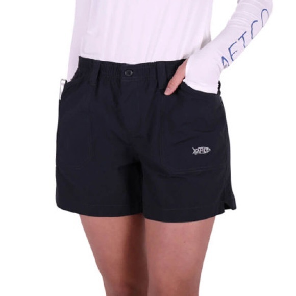 Women’s AFTCO 5” Original Fishing shorts Black 12 - Picture 1 of 13